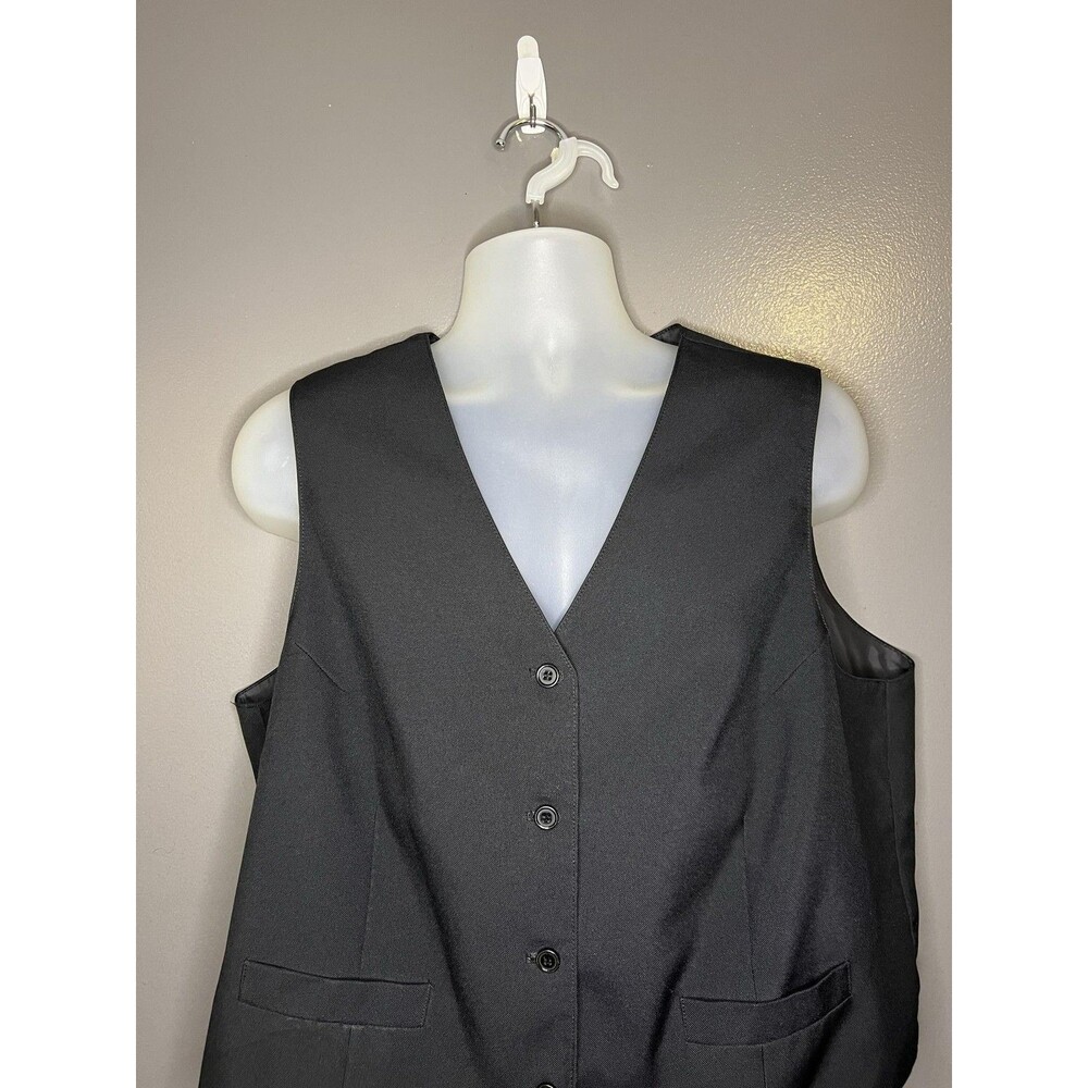 Edwards Suit Vest Mens XL Black 4 Button Classic Formal Uniform Style 7490-010